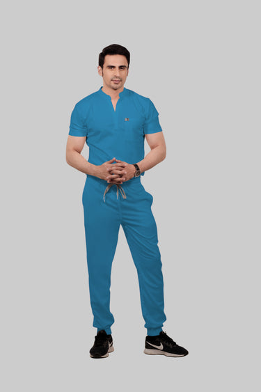 Stretchable (2Way) Male Peacock Blue Jogger