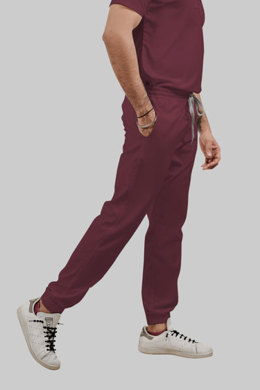 Stretchable (4Way) Male Burgundy Jogger