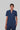Stretchable (2Way) Female Navy Blue Mandarin Neck With Jogger Scrub Set