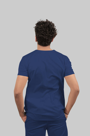 Stretchable (4Way) Male V-Neck Royal Blue Scrub Top