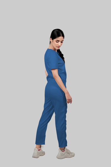 Stretchable (2Way) Female Steel Blue Straight Scrub Pant