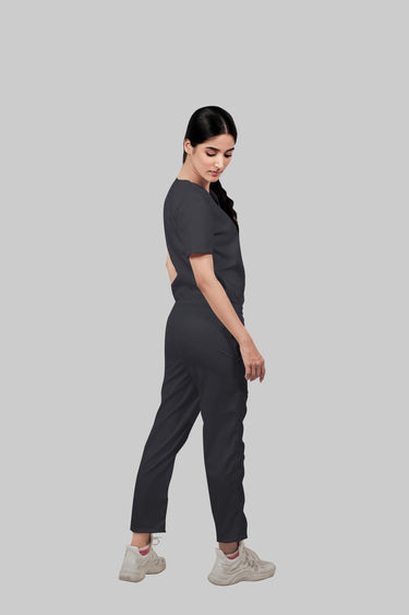 Stretchable (2way) Female Dark Gray Straight Scrub Pant