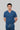 Stretchable (2Way) Male Steel Blue V-Neck Scrub Top