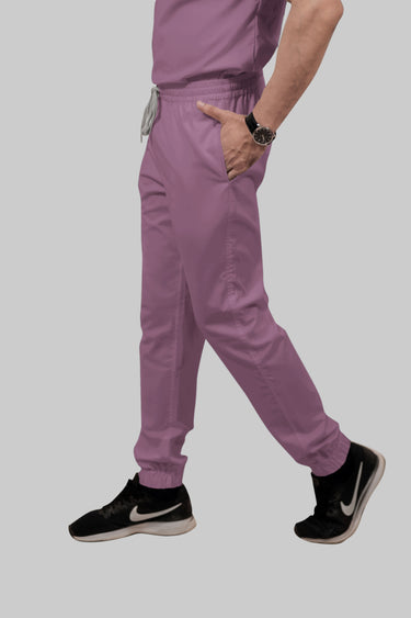 Stretchable (2Way) Male Lilac V-Neck With Jogger Scrub Set