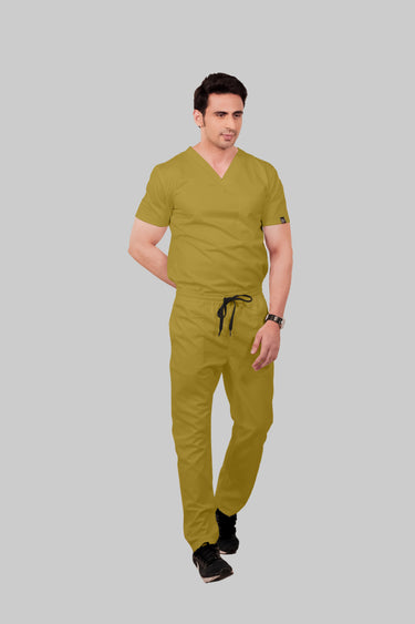 Stretchable (2Way) Male Mustard Straight Scrub Pant